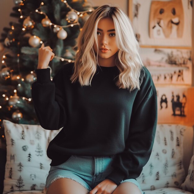 Foto una ragazza di natale