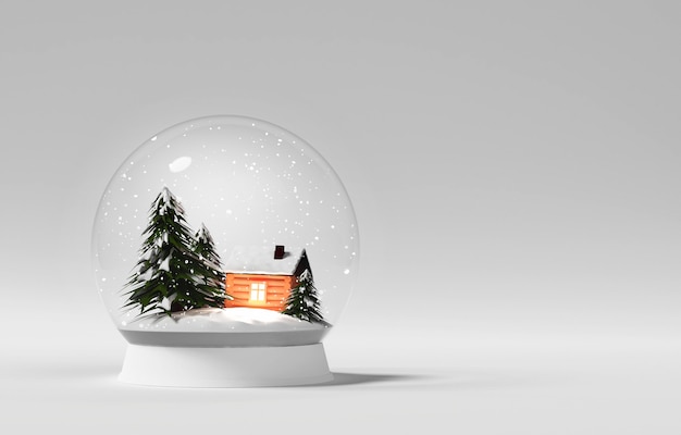 Christmas glass sphere new year magic ball illustration toy country scene image fairy mood