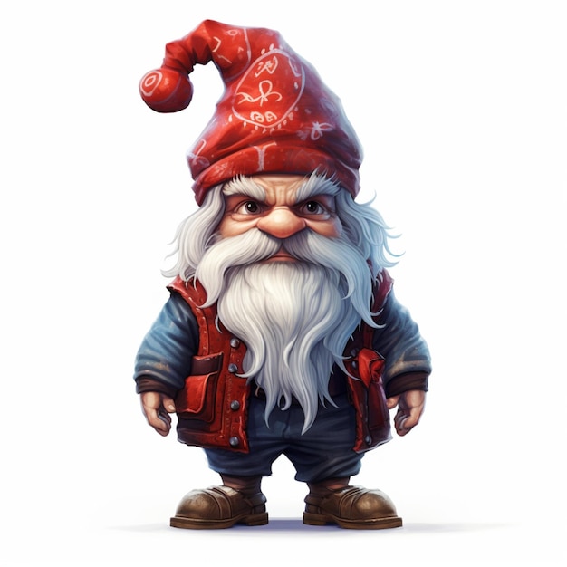 Christmas gnome white background