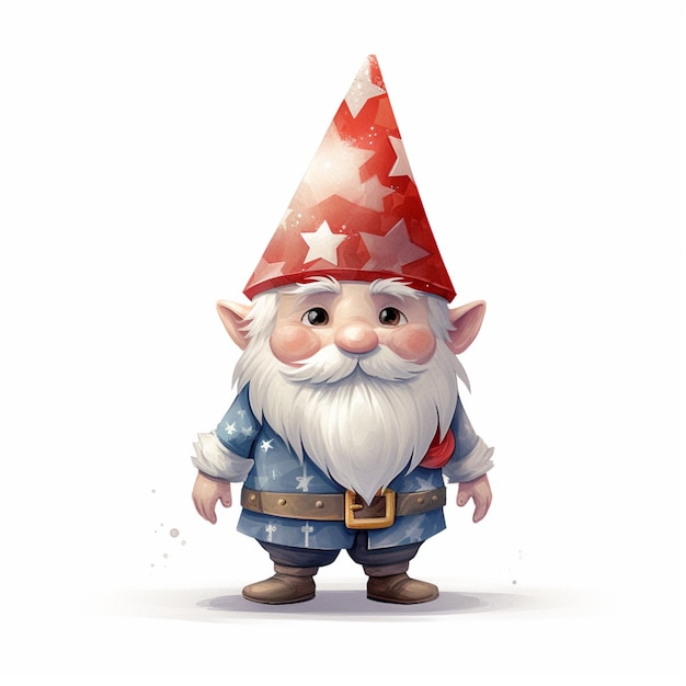 Christmas gnome white background