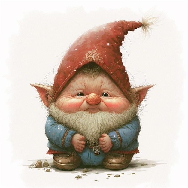 Christmas Gnome White Background