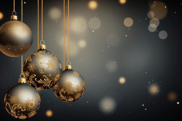 christmas gold ornament on dark background