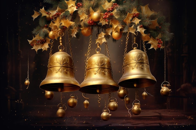 Christmas golden bells