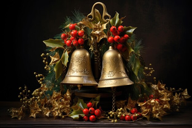 Christmas golden bells