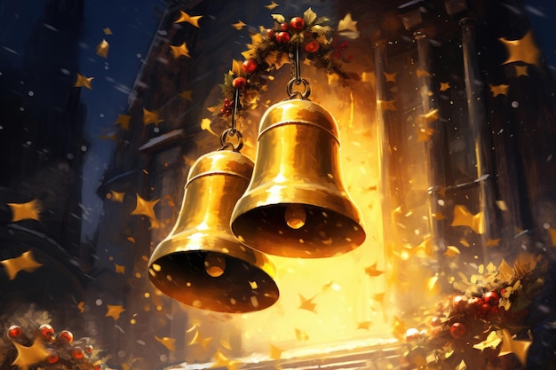 Christmas golden bells