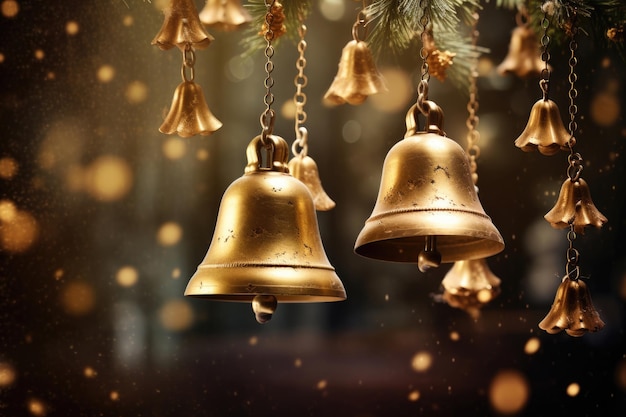 Christmas golden bells