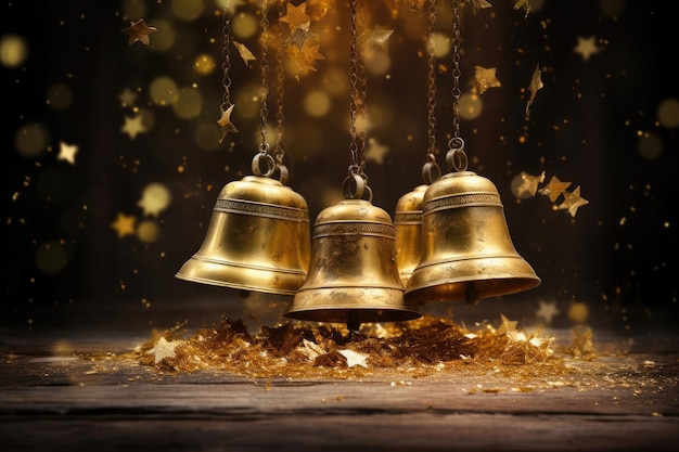 Christmas golden bells