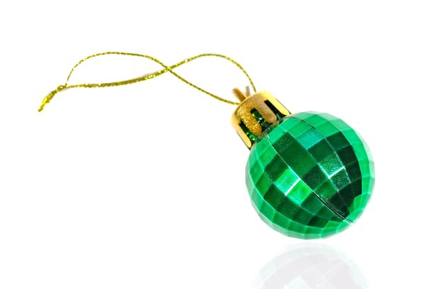 Christmas green ball isolated on white Christmas decorative toy