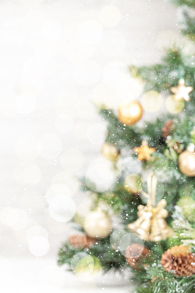 Photo クリスマス・グリーティング・カードのバックドローブに焦点を失い ⁇ 装飾された杉の木と ⁇ xmasの挨 ⁇ のコピースペースがあります ⁇ 