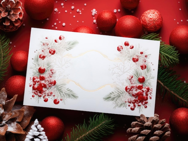 Christmas greeting card background mockup