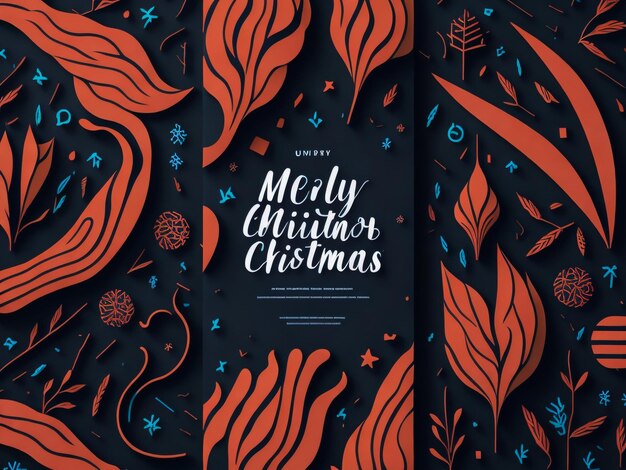 Photo christmas greeting card design template