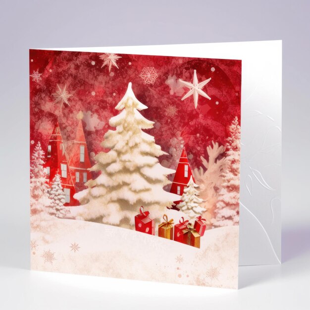 Photo christmas greeting card design with various christmas compositions