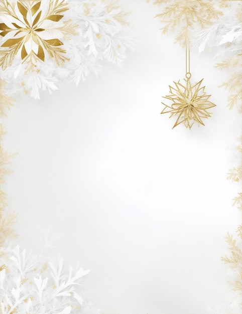 Photo christmas and happy new year background generative in white and gold