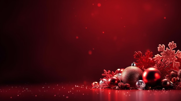 Christmas and Happy New Year Background red Generative ai