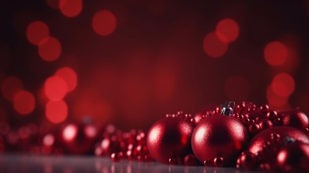 Christmas and Happy New Year Background red Generative ai