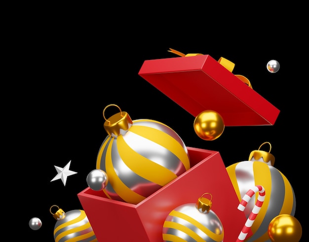 Christmas and happy new year in black background. clipping path.