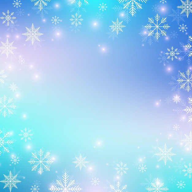 Christmas and Happy New Years background with snowflakes, illustration.