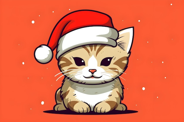 Christmas hat cat