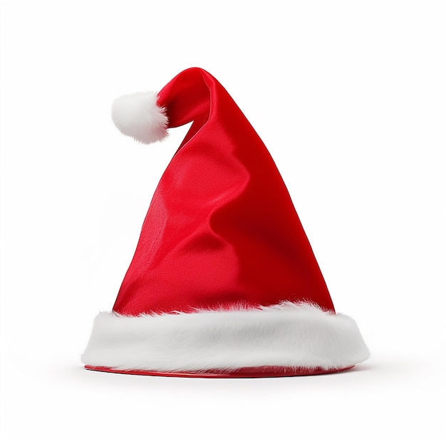 Foto il cappello di natale isolato su uno sfondo chiaro