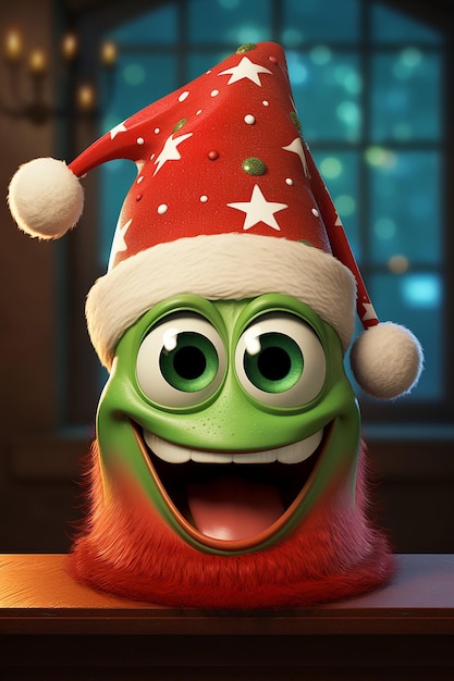 A christmas hat that talks pixar style