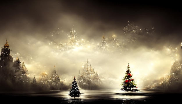 Christmas HD Wallpaper Dark vintage lights background defocused and copy space background