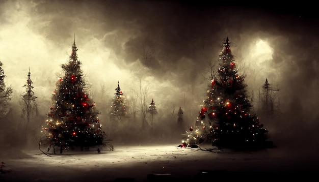 Christmas HD Wallpaper Dark vintage lights background defocused, seasonal and copy space background