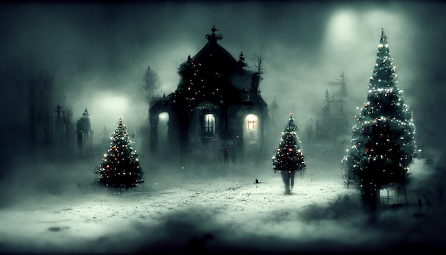 Christmas HD Wallpaper Dark vintage lights background defocused, seasonal and copy space background
