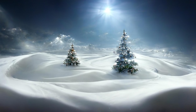 Christmas HD Wallpaper with falling snow Beautiful artwork seasonal and copy space background