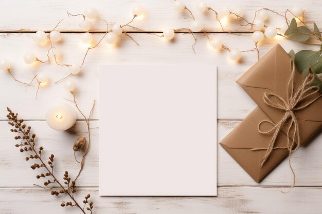 Christmas holiday card envelope Greeting concept Generate Ai