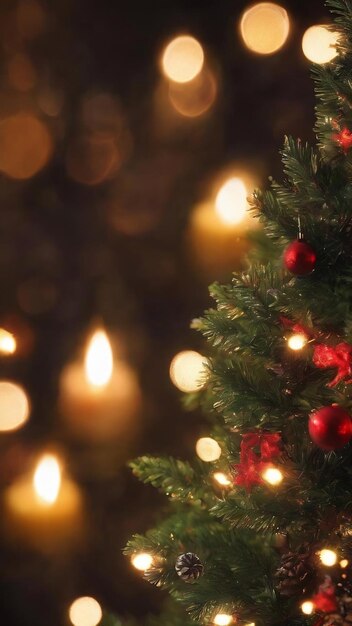 Christmas holiday defocused lights against dark background