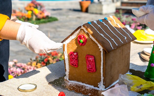 Christmas holiday gingerbread decoration on christmas festival in nepal