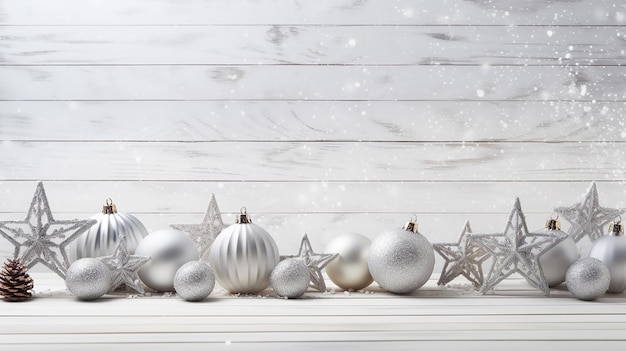 Christmas holidays composition on white wooden background