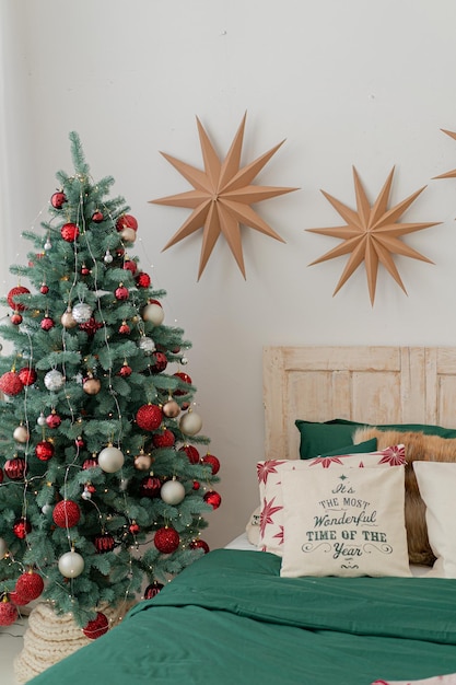 Premium Photo | Christmas home decorations. red and green ...