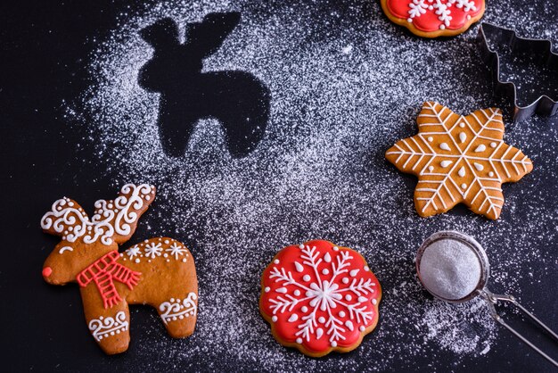 Christmas homemade gingerbread cookies 