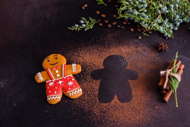 Photo christmas homemade gingerbread cookies