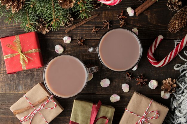 Photo christmas hot cocoa with marshmallows