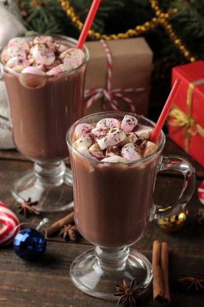 Christmas Hot cocoa with marshmallows