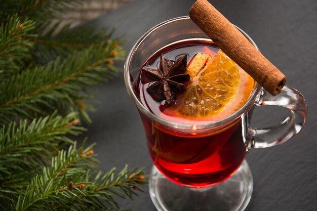 Christmas hot mulled wine