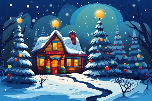 Christmas house exterior christmas decorations winter desktop background christmas card