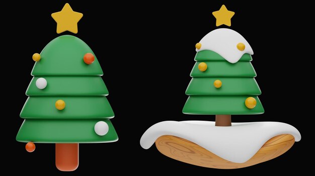 孤立した背景の上のクリスマスアイコン3dレンダリング