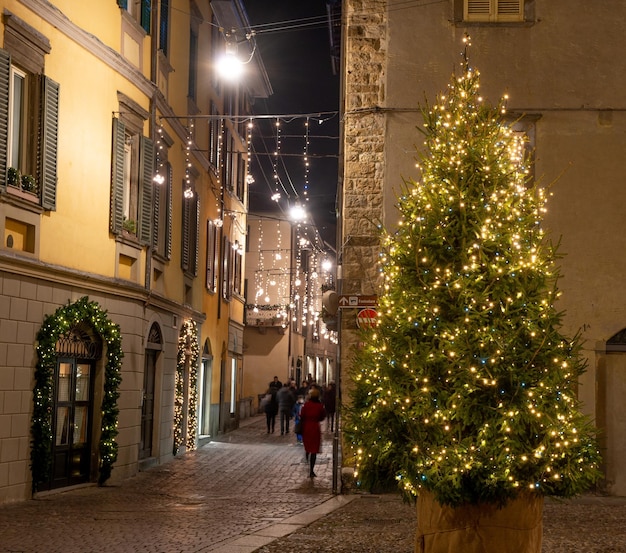 Christmas illuminations in Bergamo