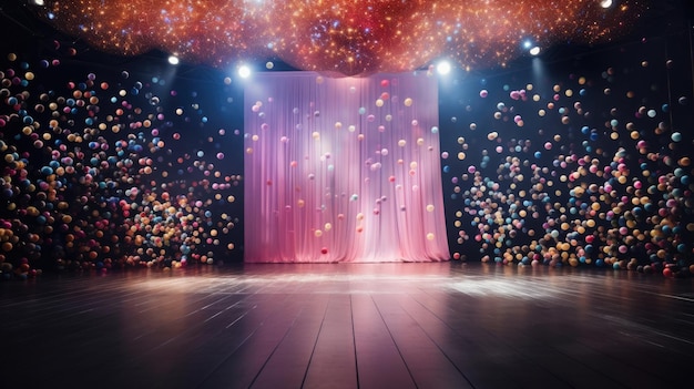 Photo christmas installation photo zone magical stage lights decoration festive illumination