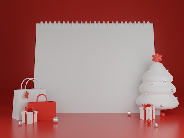 산타 클로스와 크리스마스 장식품 크리스마스 초대 카드.