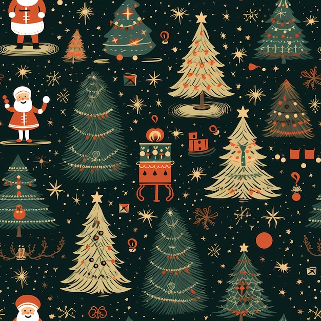 Christmas is here Varied Pattern Illustration