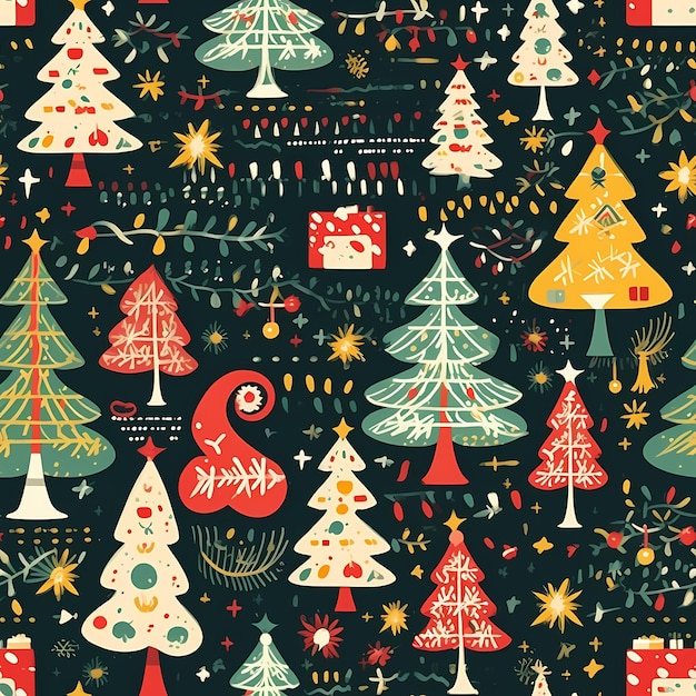 Christmas is here Varied Pattern Illustration