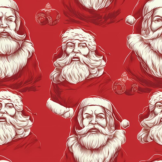 Christmas is here Varied Pattern of Santa Claus