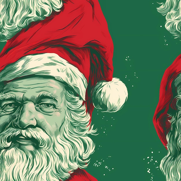 Christmas is here Varied Pattern of Santa Claus