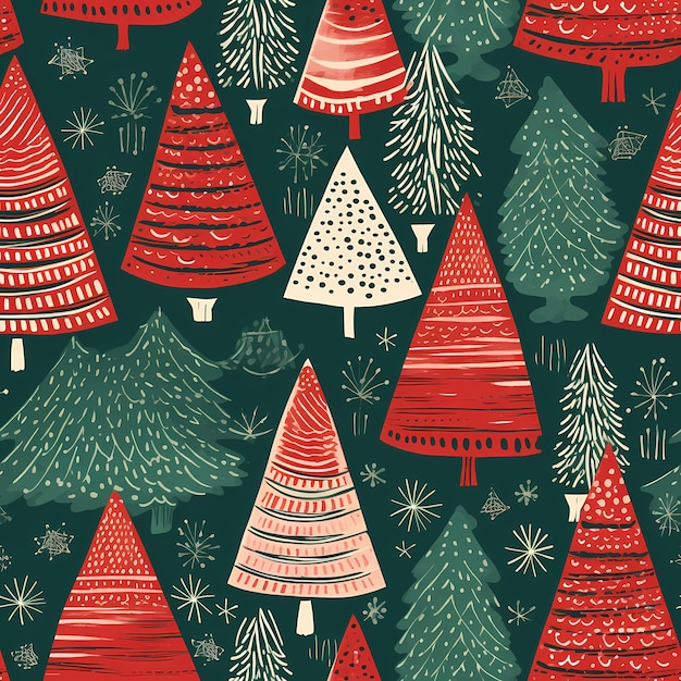 Photo christmas is here varied pattern of tree