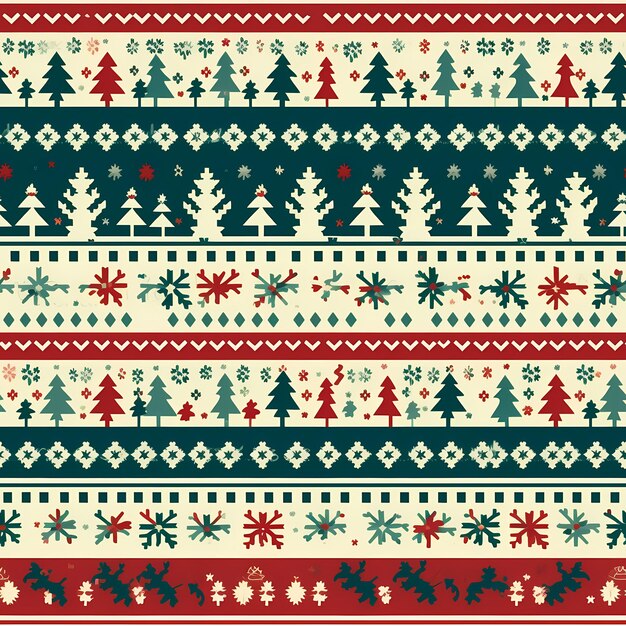 Photo christmas is here varied sweater pattern illustration