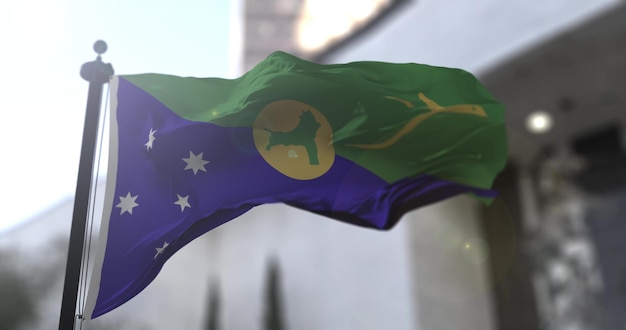 Christmas Island national flag country waving flag Politics and news illustration